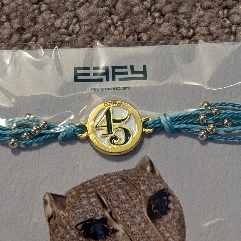 EFFY Jewelers 45 year anniversary Teal Rope Bracelet NWT